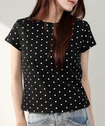 ドット柄半袖Tシャツ