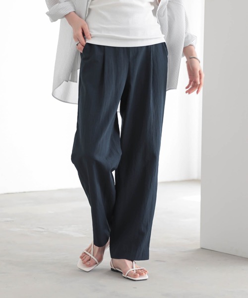 for/c（フォーシー）の「[低身長/高身長向けサイズ有]ひんやり軽やかストレートパンツ【サスティナブル】（その他パンツ・レディース・ブラック/ネイビー・PM/TM/LL/L/M）」の12枚目の写真