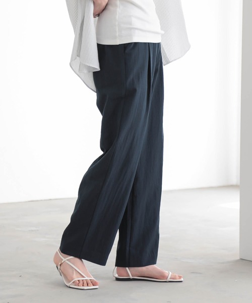 for/c（フォーシー）の「[低身長/高身長向けサイズ有]ひんやり軽やかストレートパンツ【サスティナブル】（その他パンツ・レディース・ブラック/ネイビー・PM/TM/LL/L/M）」の13枚目の写真