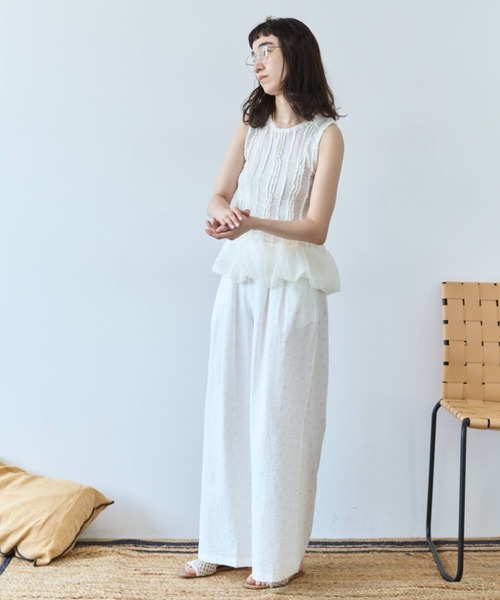 flaeu(フラユ)の「Flower Print Easy Pants(その他パンツ・レディース・アイボリー/ブラック・FREE)」の11枚目の写真