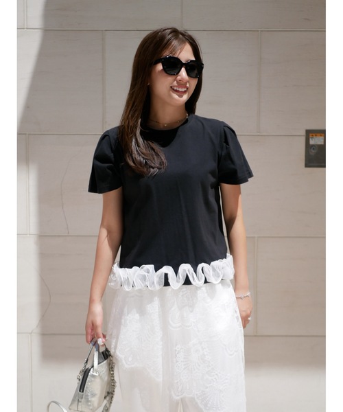 BeBeoD(べベッド)の「オーガンジーフリルヘムTシャツ(Tシャツ/カットソー・レディース・A/D/B/C・フリー)」の3枚目の写真