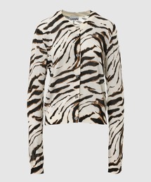 GANNI | Sheer Printed Cotton Cardigan(カーディガン/ボレロ)