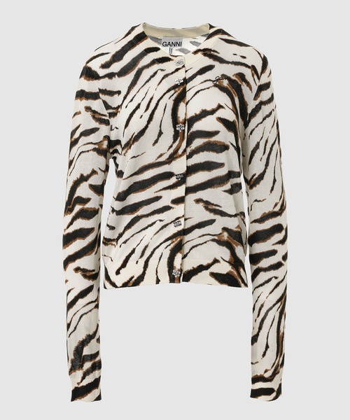 GANNI(ガニー)の「Sheer Printed Cotton Cardigan(カーディガン/ボレロ・レディース・その他・S/M)」の1枚目の写真