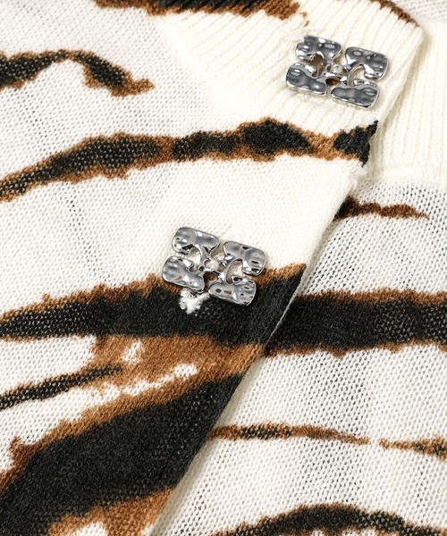GANNI(ガニー)の「Sheer Printed Cotton Cardigan(カーディガン/ボレロ・レディース・その他・S/M)」の4枚目の写真
