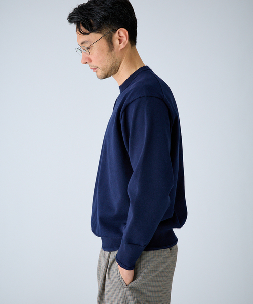 EDIFICE(エディフィス)の「《EDIFICE by PIPPIOLINO》コットン プレーディング クルーネック(スウェット・メンズ・ネイビー/ブラウン/ピンク/イエロー/アイボリー・MEDIUM/LARGE)」の6枚目の写真