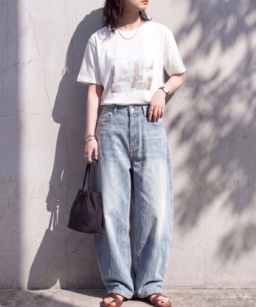 SELECT LEVERY(セレクトリベリー)の「フォトプリントTシャツ(Tシャツ/カットソー・レディース・チャコール/オフホワイト/ブラック・FREE)」の9枚目の写真
