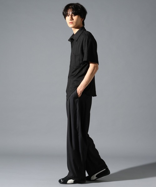 LIEU HOMME(リュウオム)の「LIEU HOMME/ストライプカーブパンツ(スラックス・メンズ・ブラック/チャコール・MEDIUM)」の4枚目の写真