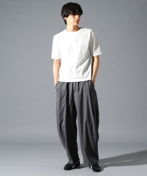 LIEU HOMME(リュウオム)の「LIEU HOMME/ストライプカーブパンツ(スラックス・メンズ・ブラック/チャコール・MEDIUM)」の9枚目の写真
