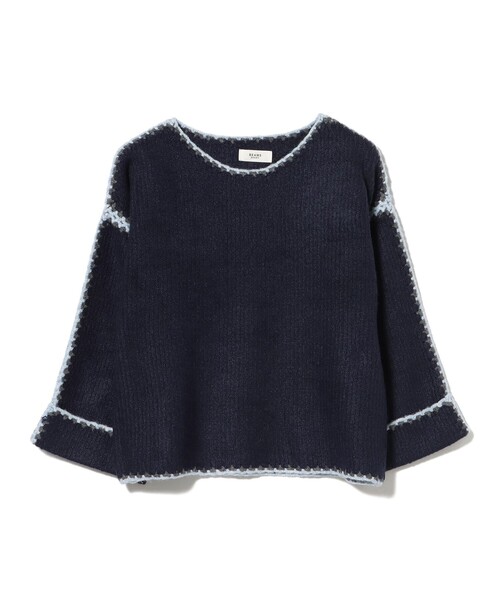 BEAMS HEART（ビームスハート）の「ハンドステッチ ニット プルオーバー（ニット/セーター・レディース・ネイビー/ホワイト系その他5/ライトグレー・FREE）」の8枚目の写真