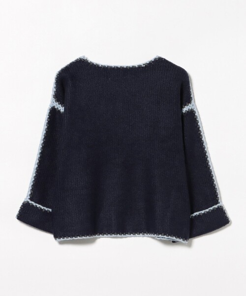 BEAMS HEART（ビームスハート）の「ハンドステッチ ニット プルオーバー（ニット/セーター・レディース・ネイビー/ホワイト系その他5/ライトグレー・FREE）」の7枚目の写真