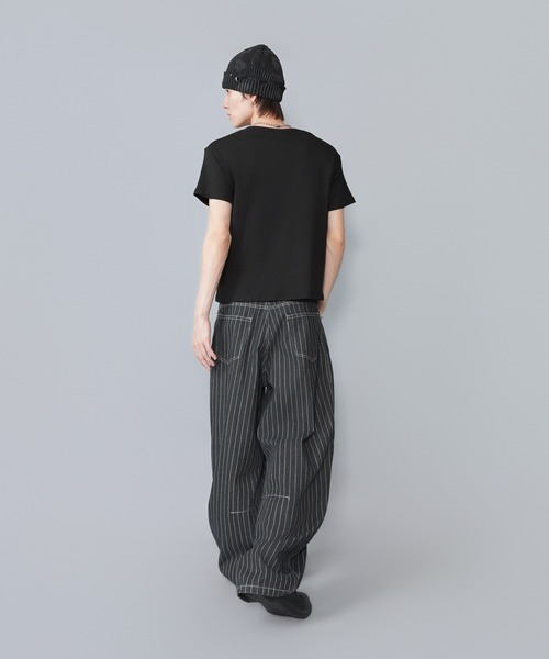 SPINNS(スピンズ)の「短丈ヘンリーネックTシャツ/クロス/ラインストーンワンポイントロゴ/テレコリブ素材(Tシャツ/カットソー・メンズ・ホワイト/ブラック/ピンク・ONESIZE)」の12枚目の写真