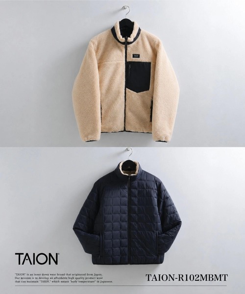 TAION(タイオン)の「【TAION(タイオン)】〈ユニセックス〉マウンテン リバーシブル ダウン×ボア ハイネック ジャケット(ダウンジャケット/コート・メンズ・ブラック×ベージュ/ブラック×ブラック・L/XL/M)」の3枚目の写真