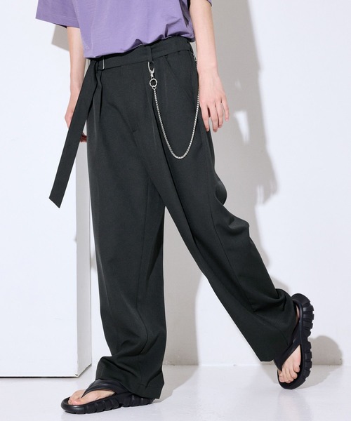 LAKOLE(ラコレ)の「ベルト付トラウザー2 / 1042747(スラックス・メンズ・ブラック/グレー/ベージュ・LARGE/MEDIUM)」の4枚目の写真