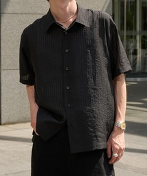 Sheer Stripe Short Sleeve Shirt／ シアーストライプショートスリーブシャツ