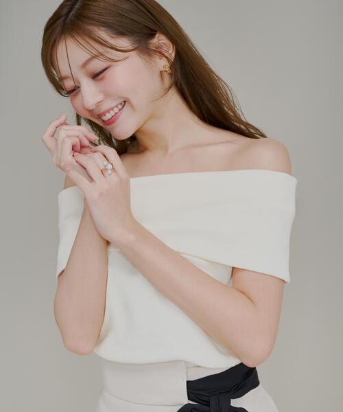 PROPORTION BODY DRESSING(プロポーションボディドレッシング)の「<a>ドロストオフショルカットソー / 1216269801(Tシャツ/カットソー・レディース・ブラック/ボルドー/ホワイト系その他・FREE)」の2枚目の写真