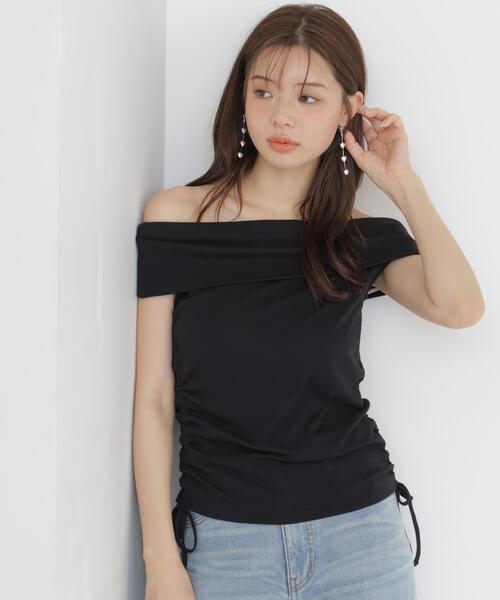 PROPORTION BODY DRESSING(プロポーションボディドレッシング)の「<a>ドロストオフショルカットソー / 1216269801(Tシャツ/カットソー・レディース・ブラック/ボルドー/ホワイト系その他・FREE)」の3枚目の写真