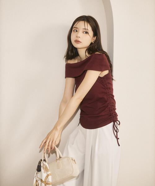 PROPORTION BODY DRESSING(プロポーションボディドレッシング)の「<a>ドロストオフショルカットソー / 1216269801(Tシャツ/カットソー・レディース・ブラック/ボルドー/ホワイト系その他・FREE)」の8枚目の写真