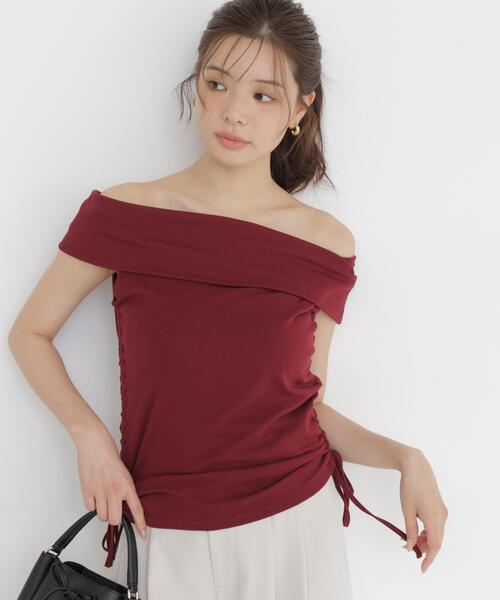 PROPORTION BODY DRESSING(プロポーションボディドレッシング)の「<a>ドロストオフショルカットソー / 1216269801(Tシャツ/カットソー・レディース・ブラック/ボルドー/ホワイト系その他・FREE)」の10枚目の写真