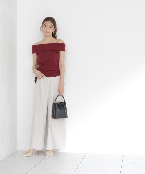 PROPORTION BODY DRESSING(プロポーションボディドレッシング)の「<a>ドロストオフショルカットソー / 1216269801(Tシャツ/カットソー・レディース・ブラック/ボルドー/ホワイト系その他・FREE)」の12枚目の写真