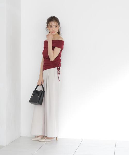 PROPORTION BODY DRESSING(プロポーションボディドレッシング)の「<a>ドロストオフショルカットソー / 1216269801(Tシャツ/カットソー・レディース・ブラック/ボルドー/ホワイト系その他・FREE)」の13枚目の写真
