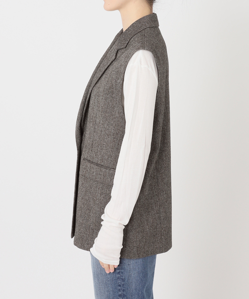 Spick & Span(スピックアンドスパン)の「《セットアップ可 / 》ネップツイードシングルブレストジレ(ベスト・レディース・ブラウン・38/36)」の11枚目の写真