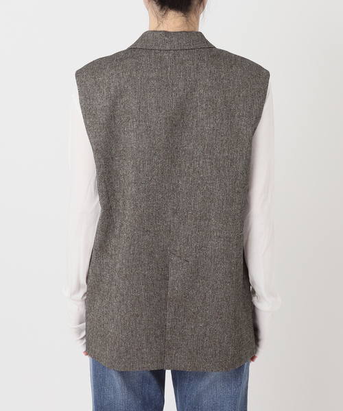 Spick & Span(スピックアンドスパン)の「《セットアップ可 / 》ネップツイードシングルブレストジレ(ベスト・レディース・ブラウン・38/36)」の12枚目の写真