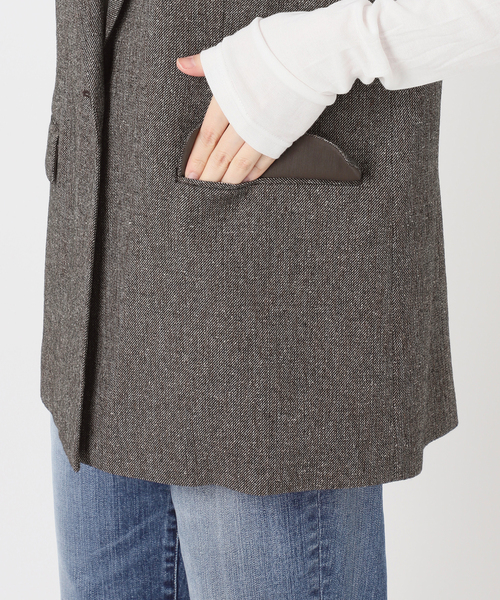 Spick & Span(スピックアンドスパン)の「《セットアップ可 / 》ネップツイードシングルブレストジレ(ベスト・レディース・ブラウン・38/36)」の15枚目の写真