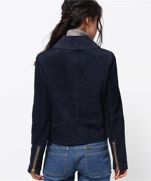 OUTLET（アウトレット）の「【'PalinkA】スウェードライダースJacket（ライダースジャケット・レディース・ブラウン/ネイビー・38/36）」の5枚目の写真
