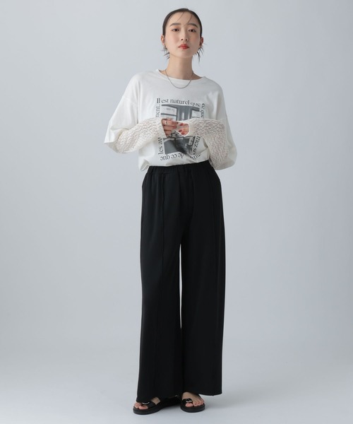 LEPSIM(レプシィム)の「シャイニーストレートパンツ 824690(その他パンツ・レディース・ブラック/ブラウン/チャコールグレー・FREE)」の7枚目の写真