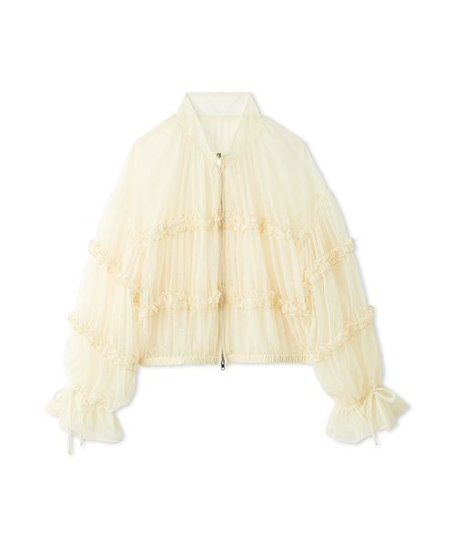 FURFUR(ファーファー)の「チュールフリルブルゾン(ブルゾン・レディース・ホワイト/ブラック/イエロー・F)」の12枚目の写真