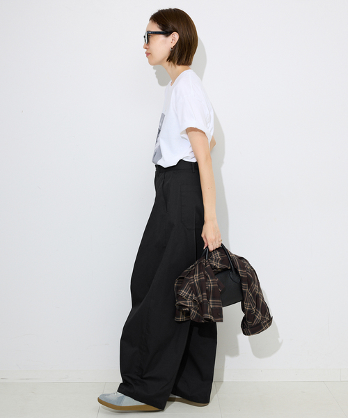 SLOBE IENA（スローブイエナ）の「《WEB限定/接触冷感/追加5》ライトチノタックカーブトラウザー（チノパンツ・レディース・ブラック/ベージュ・36）」の15枚目の写真