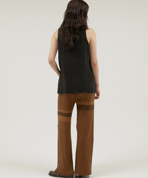LA PEAU DE GEM(ラポドゥジェム)の「【LA PEAU DE GEM】multi border knit pants/マルチボーダーニットパンツ(その他パンツ・レディース・ブラック/ブラウン・MEDIUM/SMALL)」の7枚目の写真