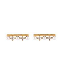 【ステンレス】パール×ビジューピアス