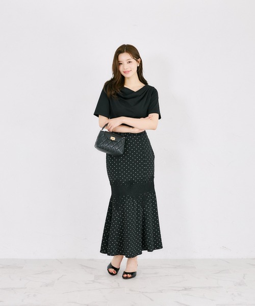 tocco closet(トッコ クローゼット)の「UVカット&接触冷感♪ドレープカットプルオーバー(Tシャツ/カットソー・レディース・ブラック/ダークグレー/オフホワイト・M)」の11枚目の写真