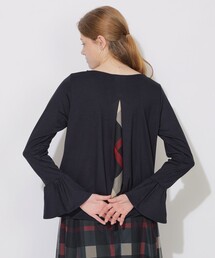 バックチェック切替ベルスリーブトップス