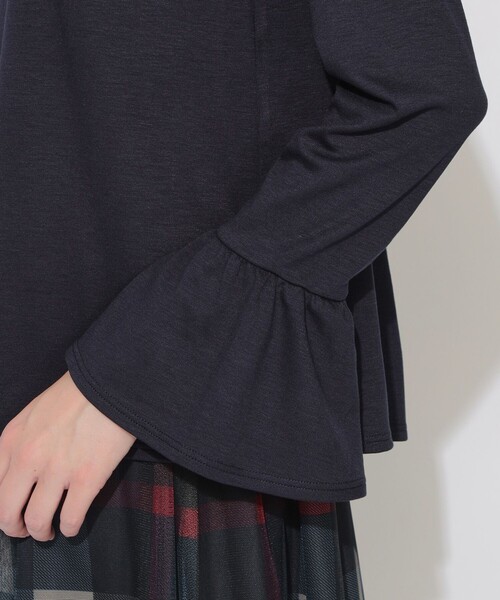 CB CRESTBRIDGE(シービークレストブリッジ)の「バックチェック切替ベルスリーブトップス(Tシャツ/カットソー・レディース・ホワイト系その他/レッド系その他4/ダークネイビー・M)」の17枚目の写真