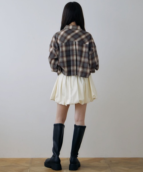 archives(アルシーヴ)の「チェックドロストショートネルシャツ(シャツ/ブラウス・レディース・グレー/ブラウン/ダークブラウン・MEDIUM)」の13枚目の写真