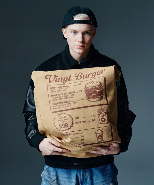glamb(グラム)の「Vinyl Burger Bag / ヴァイナルバーガーバッグ(エコバッグ/サブバッグ・メンズ・ベージュ/ミント・FREE)」の5枚目の写真