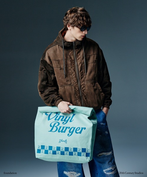 glamb(グラム)の「Vinyl Burger Bag / ヴァイナルバーガーバッグ(エコバッグ/サブバッグ・メンズ・ベージュ/ミント・FREE)」の8枚目の写真