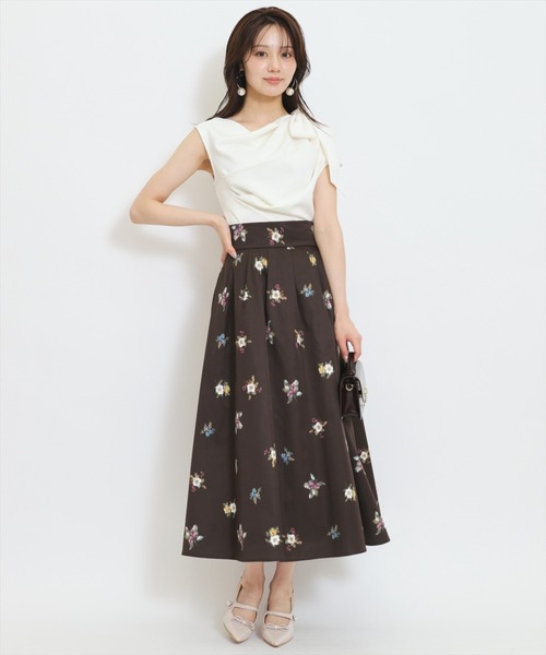 WILLSELECTION（ウィルセレクション）の「フローラルベリープリントタックフレアスカート（スカート・レディース・ホワイト/ピンク/ブラウン・FREE）」の13枚目の写真