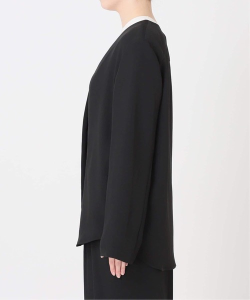 Noble(ノーブル)の「《WEB&一部店舗限定追加》ELENI/エルニ ライトクロスジャケット(ノーカラージャケット・レディース・キャメル/ブラック・38/36)」の22枚目の写真