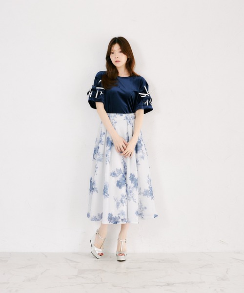 tocco closet(トッコ クローゼット)の「【ZOZO限定】袖リボンベロア半袖トップス(Tシャツ/カットソー・レディース・ブラック/ネイビー/グレー/アイボリー・M)」の22枚目の写真