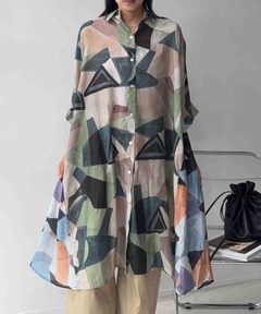 セール】2WAY ART PRINT SHEER DRESS（ワンピース）｜Ameri（アメリ
