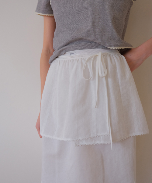 MOUI（モウイ）の「Layered wrap skirt set (O/WHITE)（スカート・レディース・その他・FREE）」の3枚目の写真