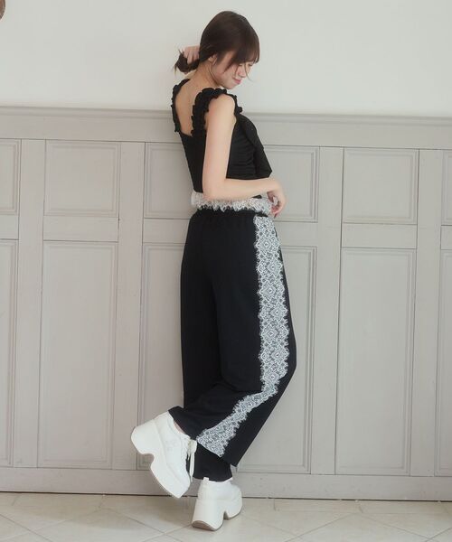 MAJESTIC LEGON(マジェスティックレゴン)の「サイドレースダメージスウェットパンツ(スウェットパンツ・レディース・グレー/ブラック・MEDIUM)」の11枚目の写真