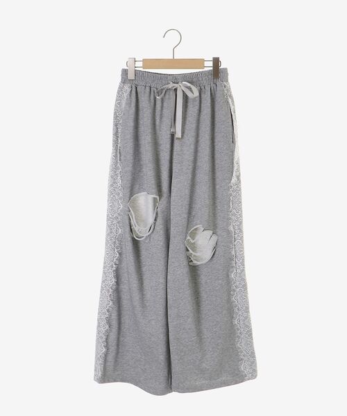 MAJESTIC LEGON(マジェスティックレゴン)の「サイドレースダメージスウェットパンツ(スウェットパンツ・レディース・グレー/ブラック・MEDIUM)」の17枚目の写真