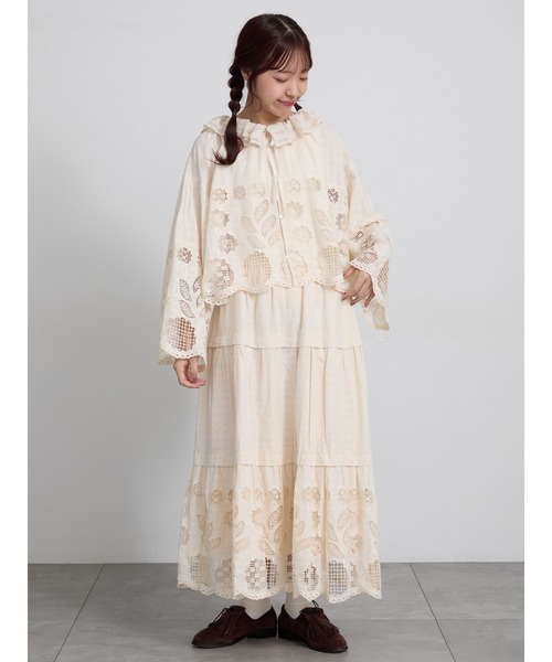 TSUHARU by Samansa Mos2(ツハルバイサマンサモスモス)の「【ecru×brown collection】レースブラウス(シャツ/ブラウス・レディース・ベージュ系その他/ブラウン・F)」の10枚目の写真