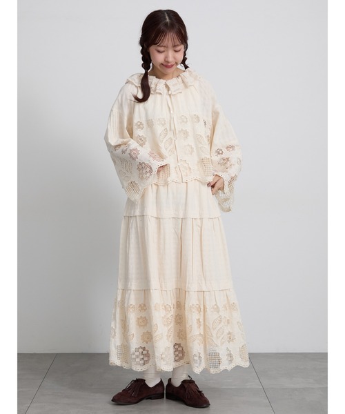 TSUHARU by Samansa Mos2(ツハルバイサマンサモスモス)の「【ecru×brown collection】レースブラウス(シャツ/ブラウス・レディース・ベージュ系その他/ブラウン・F)」の11枚目の写真