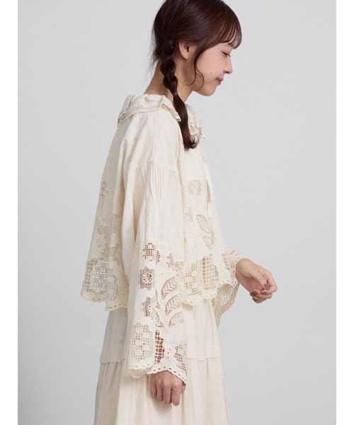 TSUHARU by Samansa Mos2(ツハルバイサマンサモスモス)の「【ecru×brown collection】レースブラウス(シャツ/ブラウス・レディース・ベージュ系その他/ブラウン・F)」の15枚目の写真