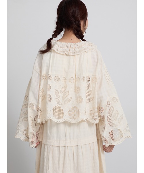 TSUHARU by Samansa Mos2(ツハルバイサマンサモスモス)の「【ecru×brown collection】レースブラウス(シャツ/ブラウス・レディース・ベージュ系その他/ブラウン・F)」の16枚目の写真